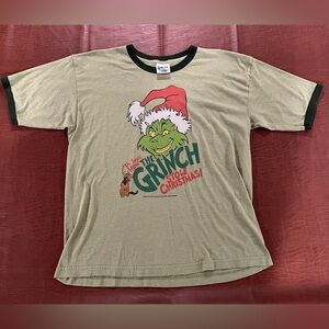 Dr. Seuss How The Grinch Stole Christmas The Grinch Ringer Shirt - Size Medium